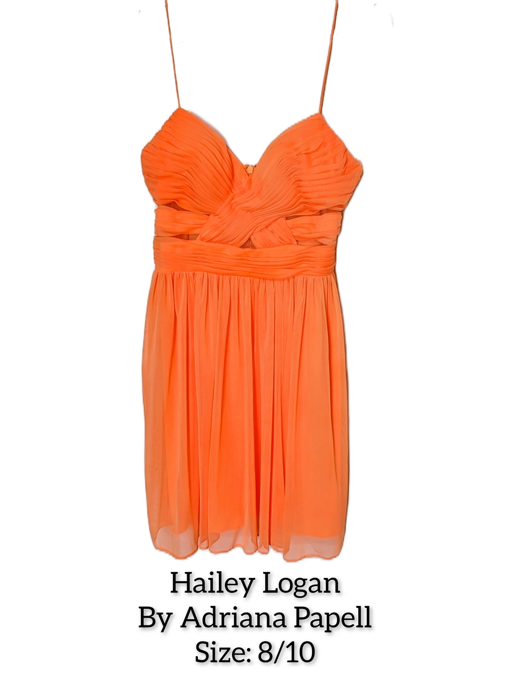 Adrianna Papell Hailey Logan Orange Spaghetti-Strap Cocktail Dress